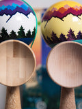 Sweets kendamas France Kendama Josh Joshua flow grove montagne ski forêt couché de soleil sunset sunrise sun amped shape new nouveau freestyle bilboquet juggle kenflip stall LEGEND Shape moon sun mountain