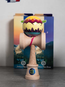 Sweets kendamas France Kendama Josh Joshua flow grove montagne ski forêt couché de soleil sunset sunrise sun amped shape new nouveau freestyle bilboquet juggle kenflip stall LEGEND Shape moon sun mountain